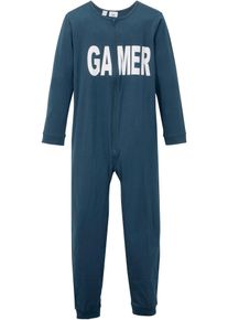 Schlafoverall aus reiner Bio-Baumwolle in blau, Gr&ouml;sse 152/158, 100% Baumwolle, bonprix