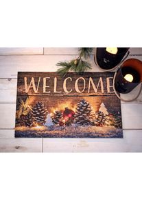 Paillasson avec motif Noël en marron38x59 cm, bonprix