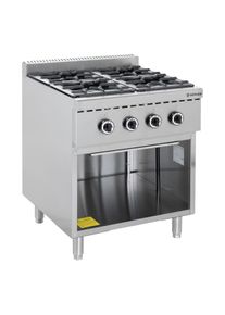 Gasherd ECO mit offenem Unterbau - 28,8 kW - 4 Brenner | Propangas Herd, 4 Kochstellen, GastroHeld