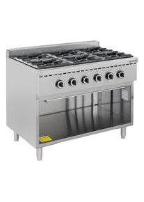 Gasherd ECO mit offenem Unterbau - 43,2 kW - 6 Brenner | Propangas Herd, 6 Kochstellen, GastroHeld