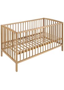 My Baby Lou Gitterbett , Naturfarben , Holz , Buche , 120x60 cm , höhenverstellbar, Aufbauanleitung im Karton, Lattenrost inklusive, Schlupfsprossen ,