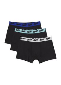 Pull&Bear Pull&Bear, Hommes Boxers 'STWD', turquoise / bleu cobalt / noir / blanc cassé