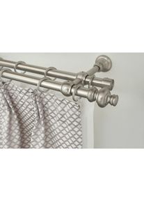 Garesa, Garesa Gardinenstange &raquo;ANDREA&laquo; &Oslash; 20 mm 2 l&auml;ufig-l&auml;ufig Wunschmassl&auml;nge Vorhanggarnitur, verl&auml;ngerbar, Endknopf Profil gross, mit Ringen, 