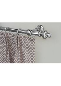 Gardinenstange »ANDREA« Ø 20 mm 1 läufig-läufig Wunschmasslänge Vorhanggarnitur, verlängerbar, Endknopf Profil gross, mit Ringen , grau , Garesa