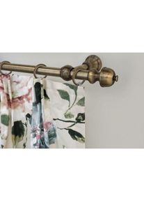 Gardinenstange »ANDREA« Ø 20 mm 1 läufig-läufig Wunschmasslänge Vorhanggarnitur, verlängerbar, Endknopf Profil klein, mit Ringen , goldfarben , Garesa