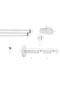 Gardinenstange »WHITE« Ø 20 mm 2 läufig-läufig Wunschmasslänge Vorhanggarnitur, Innenlauf, verlängerbar, Endknopf abgeschrägt , weiss , Garesa