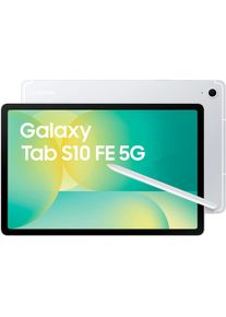 Samsung , Tablet &raquo;Galaxy Tab S10 FE 5G 128GB&laquo; (27,7 cm / 10,9 &prime;&prime;) Android 128 GB WUXGA+ 5G ) , silberfarben , Bereit f&uuml;r nahezu alles &ndash; wasser- und...
