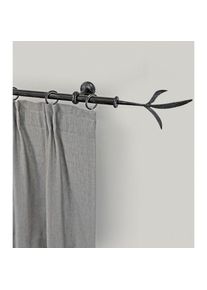 Garesa Gardinenstange »ESPERANCA« Ø 16 mm 1 läufig-läufig Wunschmasslänge rustikale Vorhanggarnitur, verlängerbar, Endknopf Zweig, m. Ringe , schwarz ,...