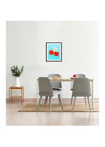 Bild »Nicolas« Essen Figuren Kunst Lebensmittel Obst Obst Bilder 1 Stk. tlg. HD Premium Poster-Druck inkl. Holzrahmen , rot , queence