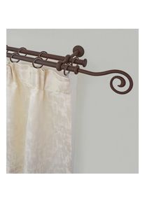 Garesa, Garesa Gardinenstange &raquo;ESPERANCA&laquo; &Oslash; 16 mm 2 l&auml;ufig-l&auml;ufig Wunschmassl&auml;nge Vorhanggarnitur, verl&auml;ngerbar, Endknopf Spirale, Eisen, mit Ringe, 