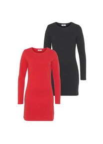 Flashlights, Unisex, Jerseykleid Packung, 2-er Pack, 2 Stk. tlg. figurbetonter Schnitt, aus Interlock-Stoff, lang&auml;rmlig, schwarz, rot, 48, N-Gr, 