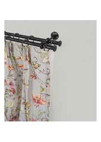 Gardinenstange »ESPERANCA« Ø 16 mm 2 läufig-läufig Wunschmasslänge rustikale Vorhanggarnitur, verlängerbar, Eisen, Endkappe, mit Ringe , schwarz ,...