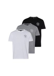 H.I.S. H.I.S , T-Shirt, 3 Stk. schmal geschnitten, bedrucktes Design, aus 100% Baumwolle , schwarz-weiss , T-Shirt im 3er-Pack für vielseitige Outfits