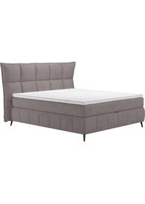 Boxspringbett »Sarah« inkl. Topper, 2 Matratzenkerne, Härtegrade H2, H3 oder H4 , grau , COTTA