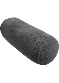 done., done. Nackenrolle &raquo;Soul&laquo; Aus weichem Teddy-Pl&uuml;sch mit Reissverschluss, anthrazit, B/H/L: 22cm x 22cm x 50cm, Nackenrolle