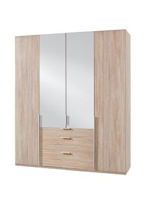 wimex, Kleiderschrank &raquo;New York&laquo; mit Spiegelt&uuml;r, struktureichefarben hell, spiegel, B/H/T: 180 cm x 236 cm x 58 cm