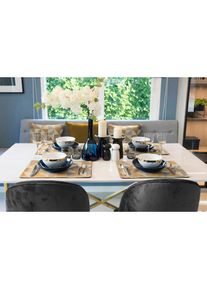 Adam, Platzset &raquo;Bio Bel&laquo; GOTS organic,zertifiziert durch CERES 0242, curry, grau, Obermaterial: 100% Baumwolle, 2 Stk.