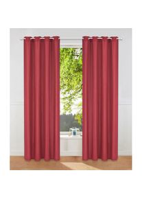 Vorhang »Raja« Ösen 2 Stk. tlg. 2er-Set, Bestseller, einfarbig, modern, pflegeleichte Mikrofaser , rot , my home , Obermaterial: 100% Polyester