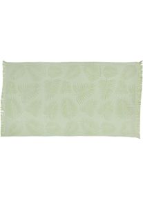 Hamamtücher »Palm Leaves« saugfähige Frottier-Innenseite, gemustert, mit Fransen , grün , done. , Obermaterial: 100% Baumwolle