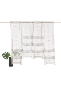 Weckbrodt-Gardinen Scheibengardine »Selina« Stangendurchzug 1 Stk. tlg. Hochraff, Gardine, Voile, echte Stickerei, transparent, Store , braun , Weckbrodt ,...