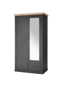 Home Affaire Kleiderschrank »WESTMINSTER Wäscheschrank in 2 Farben, Landhausschrank Metallgriffe« Drehtürenschrank mit Spiegel, Schlafzimmerschrank, 109 cm...