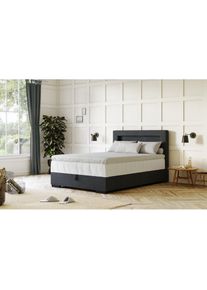 COTTA, COTTA Boxbett &raquo;Kelly&laquo; ausgestattet mit LED-Licht, inkl. Bettkasten, dunkelblau, 100% Polyester, Flachgewebe LEINENOPTIK