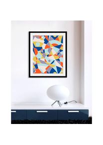 Bild »Selena« Abstrakt Figuren Kunst Zeichen 1 Stk. tlg. HD Premium Poster-Druck inkl. Holzrahmen , bunt , queence