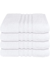 Handtücher »Milano aus 100% Baumwolle mit eleganter Bordüre in Hoch-Tief-Optik« Made in Green , weiss , Schiesser , Obermaterial: 100% Baumwolle