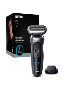 Braun, Elektrorasierer &raquo;Series 7 72-G1200s&laquo; 1 Stk. Aufs&auml;tze Bis zu 60 Min, Pr&auml;zisionstrimmer-Aufsatz, 100% wasserdicht, grau, Langlebig, &uuml;ber Jahre 