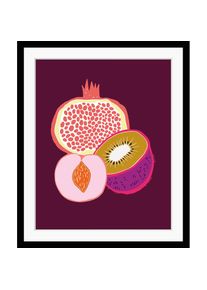 Bild »Leonard« Kunst Lebensmittel Obst Obst Bilder HD Premium Poster-Druck inkl. Holzrahmen , bunt , queence
