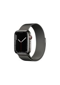 Apple , Smartwatch »Serie 7, GPS, 45 mm Edelstahlgehäuse mit Milanaise-Armband« ( ) Watch OS , schwarz