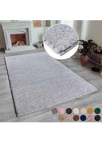 Hochflor-Teppich »Shaggy 30« rechteckig 30 mm Höhe Teppich, Uni Farben, besonders weich und kuschelig, Kundenliebling , grau , my home ,...