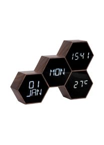 Karlsson , Wecker »Six« , braun , Abmessungen: 17.5 x 12 x 4.5 cm (BxHxT)