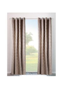Vorhang &raquo;Velvet Foil&laquo; &Ouml;sen 2 Stk. tlg. Samt , beige , my home , Obermaterial: 100% Polyester