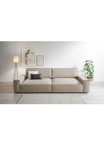Home Affaire Big-Sofa »NEU: SHERWOOD XXL, Big-Sofa (316cm), extra tiefe Sitzfläche 95 cm« bequemer Sitzkomfort, Cord u. Leinenoptik, Kedernaht , braun , Home...