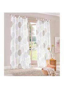my home, my home Gardine &raquo;Belem&laquo; Schlaufen 1 Stk. tlg. 1 oder 2 Schals, Vorhang, Fertiggardine, Kreise, stein, Voile, Polyester