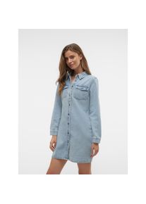 V&eacute;ro Moda Vero Moda, Unisex, Jeanskleid &raquo;VMJENNIE LS SHORT DENIM DRESS GA NOOS&laquo; Brusttaschen, light blau denim, XS, N-Gr, Kurzes Denim-Kleid von Vero Moda