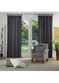 WIRTH, Vorhang &raquo;Torbole&laquo; Schlaufen 1 Stk. tlg., schwarz, Jacquard, Baumwolle, Polyester