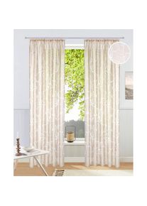 Gardine »Anna« Kräuselband 1 Stk. tlg. Viskose, Polyester, Äste-Motiv , beige , my home , Obermaterial: 70% Viskose, 30% Polyester