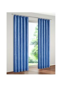 WIRTH, Vorhang &raquo;Trondheim 234 g/m&sup2;&laquo; Kr&auml;uselband 1 Stk. tlg., royalblau, Chenille, Polyacryl