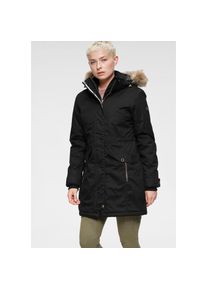 Polarino, Unisex, Funktionsparka mit Kapuze Atmungsaktiv, winddicht und wasserdicht. Warm wattiert., schwarz (outdoorjacke), 38, Winterjacke mit 