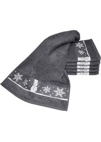 Dyckhoff, G&auml;stehandt&uuml;cher &raquo;Schneemann&laquo; Made in Germany (6 G&auml;stet&uuml;cher), graphit, Frottier, Frottier, 6 Stk.