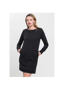 Ragwear, Unisex, Sweatkleid &raquo;MENITA O&laquo; Eingrifftaschen mit veganer 3 Knopf-Applikation, schwarz 1010, XS (34), N-Gr, Vegan, von PETA verifiziertes 