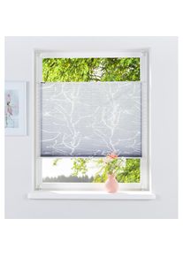 Plissee »Anna« Lichtschutz ohne Bohren verspannt Ästemotiv, Bestseller mit über 500 4,5-Sterne-Bewertungen, Klemmträger , grau , my home ,...