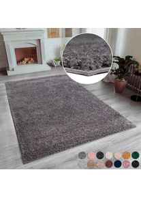 Hochflor-Teppich »Shaggy 30« rechteckig 30 mm Höhe Teppich, Uni Farben, besonders weich und kuschelig, Kundenliebling , grau , my home ,...