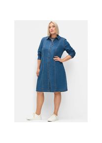 sheego, Unisex, Jeanskleid &raquo;Jeanskleid&laquo; Eingrifftaschen, blau denim, 54, Normalgr&ouml;ssen