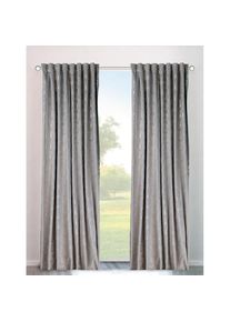 my home, my home Vorhang &raquo;Velvet Foil&laquo; Multifunktionsband 2 Stk. tlg. Samt, grau, Polyester