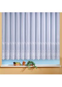 Weckbrodt-Gardinen Gardine »Santos« Kräuselband 1 Stk. tlg. echte Stickerei, Voile, halbtransparent, Bordüre, Kante, Store , weiss , Weckbrodt , Obermaterial: 100%...
