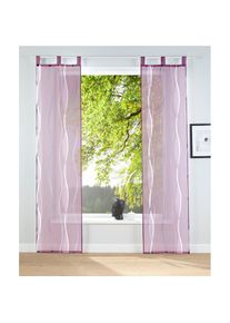 Schiebegardine »Dimona« Schlaufen 2 Stk. tlg. 2er-Set, Fertiggardine, inkl. Beschwerungsstange, Wellen , lila , my home , Obermaterial: 100% Polyester