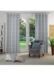 WIRTH, Vorhang &raquo;Benewitz&laquo; Schlaufen 1 Stk. tlg., blau, Jacquard, Baumwolle, Polyester